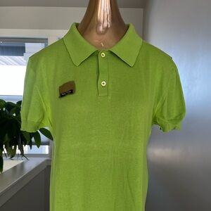 Miu Miu Lime Green Polo Shirt Large